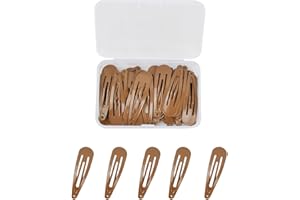 NATUCE 50PCS Negro Pinza de Pelo para Niñas Mujeres, 5CM Clips de Pelo de Metal, Horquillas Pelo, Accesorios Cabello, Pinza para el Cabello, Pernos de Pelo, Clips de pelo para Niñas, Chicas (Marrón)