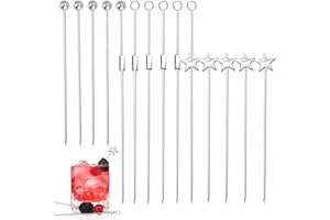 ‎POLLY ONLINE Polly Online 20 Stück Edelstahl-Cocktailspieße, Wiederverwendbare Cocktail-Sticks Obst-Sticks für Fingerfood, kleine Snacks, Antipasti und Cocktails