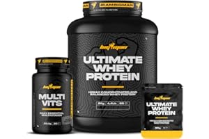 BIG MAN Pack BigMan Ultimate Whey Protein 2 kg + MULTI VITS Perlas 30 caps + MUESTRAS (CHOCOLATE) | Aumenta el crecimiento muscular | Entrenamientos intensos | Máxima asimilación