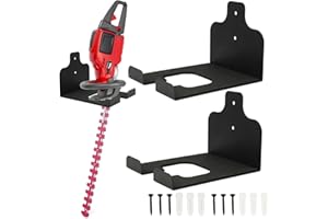 Yuecuu 2 pezzi Supporto decespugliatore, supporto da parete in metallo per la conservazione di tagliasiepi, attrezzi da giardino