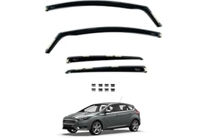 VAN DEMON Team HEKO Wind Deflectors Ford Focus 2011-2019 MK3 - 5 Door Compatible Front Rear Set of Window Deflectors Accessories UV Scratch Resistant Acrylic In-Channel Fitting Air Ventilation Rain Protection
