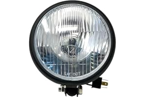 ALCHEMY PARTS Retro Motorcycle Headlight Headlamp 5.75 Inch 146mm | Bottom Mount to fit BMW Boxer R45 R65 R80 R100, Project Triumph Scrambler and compatible with Harley Davidson Sportster Dyna | Matt Black Steel