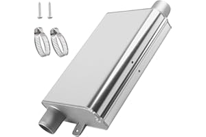 PRITOK 24 mm Exhaust Muffler: Heater Exhaust Silencer, Silver Exhaust Pipe Silencer, Diesel Air Parking Heater, Parking Heater Exhaust Pipe Muffler, Aluminium Alloy Parking Heater Exhaust Silencer