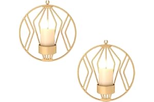 Sziqiqi Candelero Colgante De Arte De Hierro para Decoración De Casa, Candelabros Geométricos Tridimensionales, Ornamentos Creativos del Hierro De La Pared, Oro