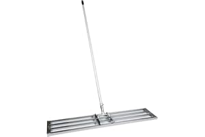 BMS PRODUCTS BMS 36”, 40” 48” wide Levelawn Lutes: Premium levelling rake for top dressing, seeding, soil/sand. Luxury full-length heavy-duty aluminium handle with grip, solid connections (48 inch wide)