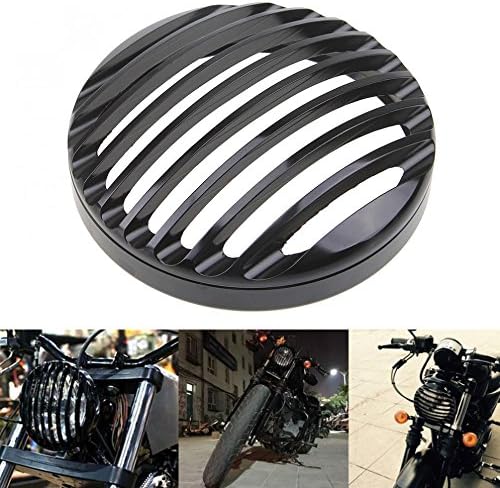 ANAY Black 5 3/4" Aluminum Motorcycle Headlight Grill Cover for 2004-2014 Harley Sportster XL 883 1200