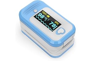 MEDLINKET AM801 Saturimetro da Dito Professionale Certificato, Clinicamente Convalidato Pulsossimetro, 5 in 1 Controlla ossigeno nel sangue, Temperatura, Frequenza Cardiaca, Pi, PPG, Certificato CE