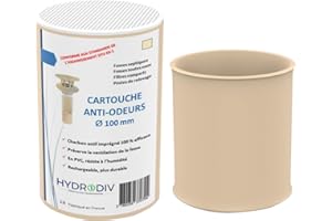 HYDRODIV - Filtre Anti-Odeurs Fosse Septique - Manchon Inclus - Rechargeable - Charbon Actif De Qualité - Fosse Septique Entretien - Installation Facile - Durable - Fabriqué En France - Couleur sable