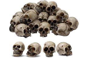 MisFun 20 Pezzi Teschio Decorativo, Teschio Umano Decorare, Mini Teschi Teschi Di Halloween Realistico, Mini Teste Di Plastica Del Cranio Piccole Teste Di Scheletri Finte, Per Halloween Decorazioni