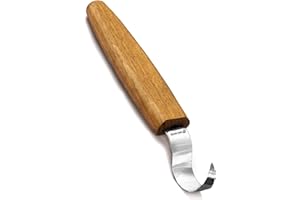 BeaverCraft Couteau à crochet de sculpture sur bois SK1L pour cuillères à découper Bols et tasses Kuksa Couteau tordu de base pour sculpteurs de cuillères et débutants