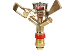 BORDSTRACT Irrigation Nozzle, 360 Degree Rotating 1/2 Inch Connector Brass Rotate Rocker Arm Water Sprinkler Spray for Lawn Irrigation Garden Watering Roof Cooling Gardening Watering System