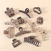 Cerrito Hair Claw Clips for Women Girls – 3 Large and 3 Small Pcs Strong Hold Clamps for Thick Thin Hair, Matte Nonslip Jaw C