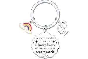 YUANSI Regalo Llavero inspirador, Llavero colgante de plata A-Z 26 letras iniciales A Veces Olvidas Que Eres Increíble, así Que Este Es Tu Recordatorio Para Hija Hijo Hermana Amigos Madre
