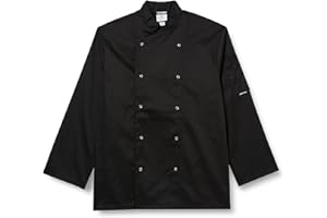 Portwest Chaqueta De Chef Suffolk, Tamaño: M, Color: Negro, C833BKRM