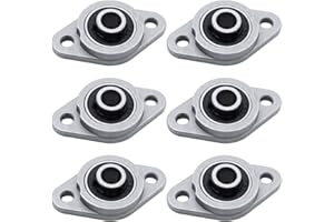 DXLing 6 Pièces KFL08 Bloc D'oreiller Portant 8mm Diamètre Alliage de Zinc Roulement de Bloc D'oreiller à Alignement Automatique Rhombique Portant Bloc pour Machines Série KFL Systèmes de Convoyage