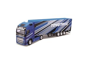 Bburago B18-31461T Street Fire HAULERS - Camión Fundido a presión con Remolque, Volvo FH16 Globetrotter 750 XXL-1:43, Modelo de Juguete Coleccionable, Varios diseños y Colores