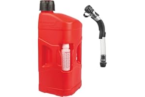 POLISPORT 8460000001 - ProOctane Bidon d'essence homologué 20L avec Tuyau de Remplissage Solide et Durable avec Bouchon Anti-éclaboussures en Couleur Rouge