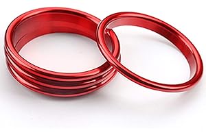 NewTH 4 x Aluminiumlegierung Car Styling Klimaanlage Lüftungsschlitz Abdeckung Dekoration Aufkleber für Audi A3 S3 2013-2020 /Q2 2017 (Rot, 65 mm)