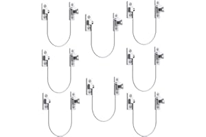 HOMGEN Lot de 8 Bloque fenetre enfant,entrebâilleurs de fenêtre populaires pour sécurité de bébé avec vis et clés, parfaits pour les portes de fenêtres - Blanc