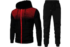 MEAUNZYL Tuta Uomo Tuta Sportiva Da Uomo 2 Pezzi Giacca Felpa Con Cappuccio A Maniche Lunghe E Pantaloni Da Jogging Suit Felpata Tuta Da Ginnastica Uomo Invernale Tuta Abbigliamento Sportiva Tuta Completa