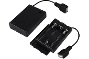 AEDIKO 2pcs 3 AA Battery Holder USB Female Socket 3X 1.5V AA Battery Case Box Holder On/Off Switch for RC Cars LED Light