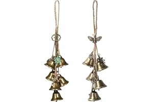 CHUANFU 2 Stück Hexenglocken Garten Windspiel, Garten Windspiel Metall, Handgefertigt Segen Glocke Windspiele für Draußen Hängend, Ornamente für Veranda Balkon Fensterdekoration