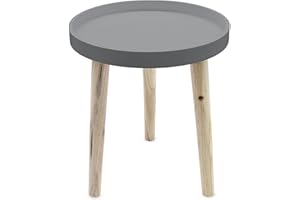 ‎SPETEBO Spetebo Deko Holz Tisch 36x30 cm - grau - Kleiner Beistelltisch Couchtisch Sofatisch