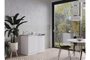 RESPEKTA Respecta mueble cocina Levin PANTRY100SV Blanco 100 cm ancho con electrodomésticos