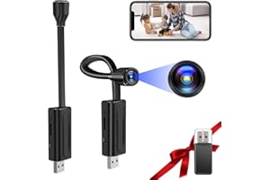 Nisanmoon USB WiFi Cámara Oculta, Mini Cámara Espía WiFi HD 1080P WiFi Cámara de Vigilancia de Seguridad para el Hogar Soporte de Detección de Movimiento y Grabación en Bucle para la Visión Remota