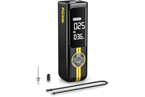 ‎FANTTIK Fanttik X8 APEX Tragbare Elektronische Luftpumpe 11.1V, 10,3BAR / 150PSI Elektrischer Kompressor 2X Schneller, Dualer Bildschirm mit LED, für Auto, E-Bike, Motorrad, Ball, 26,3 cm Reifen