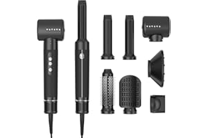 UKLISS Hairstyler 7 en 1, Spazzola Asciugacapelli,Asciugacapelli Phon Professionale con Diffusore 7 IN 1, Con Funzioni di Capelli Ricci, Lisci, Asciutti e Soffici, Scatola Regalo