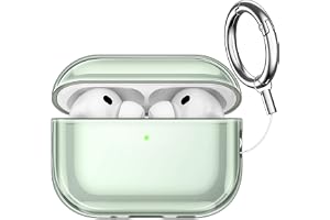 JETech Klar Skyddsfodral för AirPods Pro 3, Grön | Mjuk Transparent TPU, Stötskydd, Repfri Design, Nyckelring Ingår