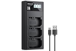 K&F CONCEPT NP-FZ100 Ladegerät, 3 Slot A7iii Akku-Ladegerät mit LCD Display für Sony A7iii A7iv A7Rv A6700 A6600 A9 A1 FX3 FX30 ZV-E1 Kameras