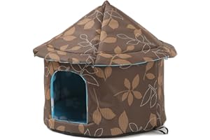 Vinnykud Niche d'extérieur pour Chat Imperméable PVC Maison d'animaux avec Doublure Douce, Pliable Résistant Aux Intempéries Abri pour Animaux De Compagnie