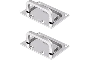KooingTech Flush Hatch Locker, 2pcs Drawer Handles, 75x56mm Boat Hatch Handle, 316 Stainless Steel Boat Recessed Handle Pull Handle Cabinet Lift Handle for Marine Yacht