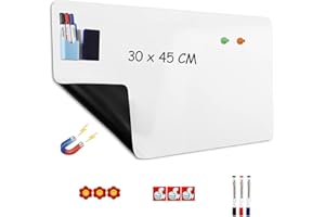 WVWMYM Adesiva Lavagna Magnetica,Foglio Lavagna Cancellabile Bianca Mobile, Per Scuole Domestiche Uffici Foglio Magnetico Lavagne Bianche Cancellabile (30 × 45 cm)
