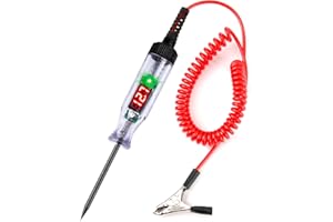 RAYKCE Car Circuit Tester 3-120 V with Digital LCD Display, Automatic Voltage Tester with Polarity Indicator and Light, Suitable for Car SUV RV Truck Lawn Mower Fuse Wiring Circuit Check