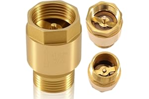 BEATIFIC Clapet anti-retour en laiton 1/2" AG x 1/2" IG, Clapet vertical avec filetage intérieur et extérieur, 1/2" pour pompe et jardin