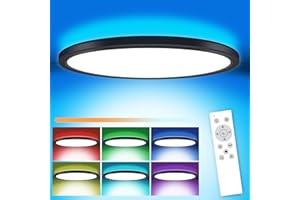 MILFECH 24W LED Deckenleuchte Dimmbar mit Fernbedienung, Deckenlampe RGB Farbwechsel 3200LM IP54 Rund für Schlafzimmer Kinderzimmer Küche Wohnzimmer, 3000K-6000K, Rgb+kaltweiß+warmweiß