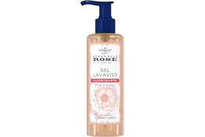 Acqua alle Rose, Gel Lavaviso Illuminante con Vitamina C di Rosa Canina, Detergente Viso per Pelli Spente e Opache, Azione Energizzante, Deterge e Ravviva la Pelle Uso Quotidiano, 200 ml