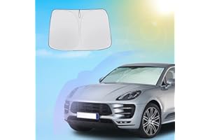 SXCY pour Porsche Macan 2015-2023 Pare-soleil pour Pare-brise de voiture, Macan Protection Pare Brise Avant, Pare-soleil Pliant Argent Anti UV, Macan 2022 Accessoires