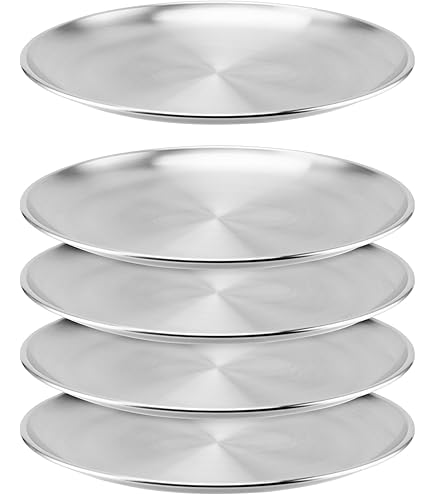 2 Piatti In Acciaio Inossidabile 20cm E 23cm - Per Barbecue, Campeggio E Picnic, Bordo Sicuro - Foto 11