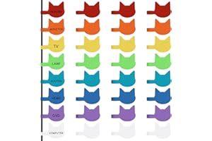 ‎TRILANCER Trilancer Kabeletiketten Kabel Beschriftung Wiederverwendbar, 32 St Mehrfarbige Beschreibbare Kabel-Etiketten in Katzenkopf-Form - 3 cm x 2 cm Schreibfläche zur Identifizierung von Kabeln, Vielseitig