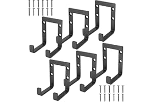 McBlast 6 PzGanci Garage Parete Nero, Ganci da Soffitto per Garage, Gancio Doppi per Attrezzi da Garages, Supporto Bici da Muro, Ganci da Parete per Porta-Biciclette Attrezzi Scale Portautensili