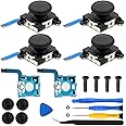 ZHUROUPU Joystick Analog Thumb Stick Replacement for Nintendo Switch/Oled/Lite L&R for Joy-Con Controller with Conductive Film and Drift Fix Tools( Y1.5 / +1.5 Screwdriver)-19Pcs