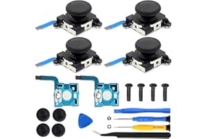 ZHUROUPU Joystick analogowy zamiennik kciuka do Nintendo Switch/Oled/Lite L&R do kontrolera Joy-Con z folią przewodzącą i narzędziami do mocowania dryftu (śrubokręt Y1.5/+1,5) - 19 szt
