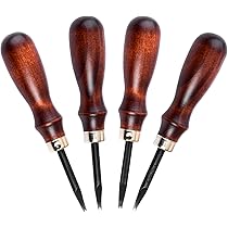 20 stuks driehoekige lederen naalden ruit hand leer naalden voor leren projecten naaien steek met (0,86 x 44/1,25 x 52/1,63 x 58/1,83 x 70 mm