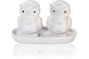 Flanacom Set di Saliere e Pepiere in Ceramica per La Casa o La Sala da Pranzo, Regali di Animali, Set di Spezie in Ceramica, Accessori da Tavola Unici e Regali per La Casa