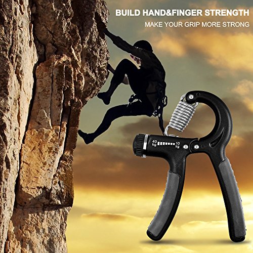 DLAND Handgriff des Stärkungsmittel im 2er-Pack Fitness Pinch Meter einstellbarem Widerstand 22-88 Lbs Arm Hand Gripper Exerciser-Anti-Rutsch - 7
