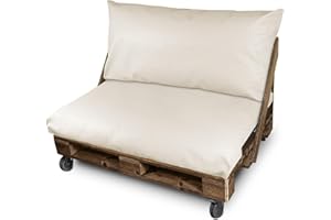 HAPPERS Set Cojines Impermeables y Desenfundables para Palets en Polipiel para Exterior Crudo